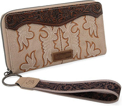 WG110-W006  Wrangler Embroidered Wallet/Wristlet - Khaki