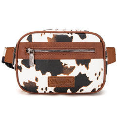 WG133-194  Wrangler Cow  Print Belt-Bag  - Brown