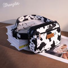 WG133-195  Wrangler Cow  Print Belt-Bag  - Black