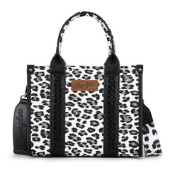 PRE-ORDER  WG133-81203S  Wrangler Leopard Print Concealed Carry Tote/Crossbody - Black(ONLINE ONLY)