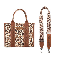 PRE-ORDER  WG133-81203S  Wrangler Leopard Print Concealed Carry Tote/Crossbody - Brown(ONLINE ONLY)