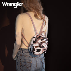 WG133-8600  Wrangler Cow Print Mini Backpack With Coin Pouch - Pink