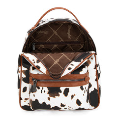 WG133-8603  Wrangler  Cow Print Backpack With Coin Pouch - Brown