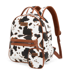 WG133-8603  Wrangler  Cow Print Backpack With Coin Pouch - Brown