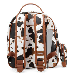 WG133-8603  Wrangler  Cow Print Backpack With Coin Pouch - Brown