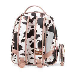 WG133-8603  Wrangler Cow Print Backpack With Coin Pouch - Pink