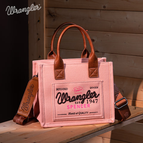 WG136-8120S   Vintage Wrangler Canvas Tote//Crossbody - Pink