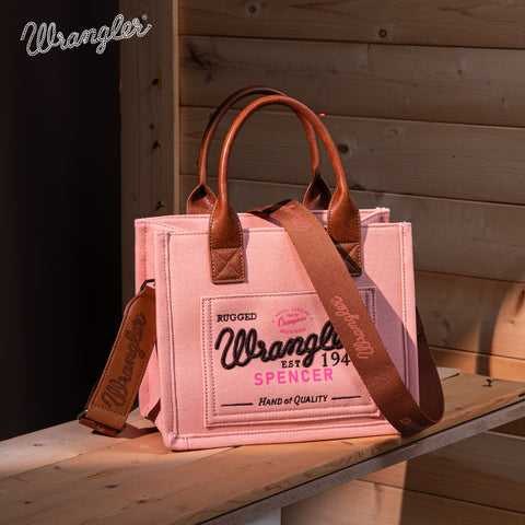 WG136-8120S   Vintage Wrangler Canvas Tote//Crossbody - Pink