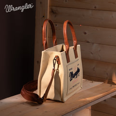 WG136-8120S   Vintage Wrangler Canvas Tote//Crossbody - Tan