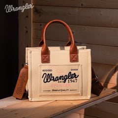 WG136-8120S   Vintage Wrangler Canvas Tote//Crossbody - Tan