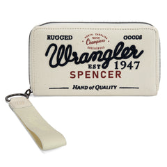 WG136-W006  Vintage Wrangler Canvas Zip Wristlet - Beige