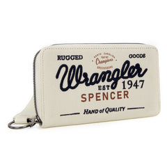 WG136-W006  Vintage Wrangler Canvas Zip Wristlet - Beige