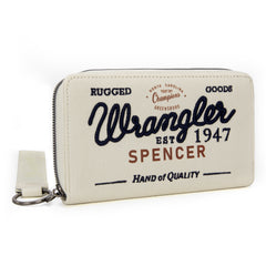 WG136-W006  Vintage Wrangler Canvas Zip Wristlet - Beige