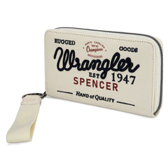 WG136-W006  Vintage Wrangler Canvas Zip Wristlet - Beige