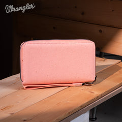 WG136-W006  Vintage Wrangler Canvas Zip Wristlet - Pink