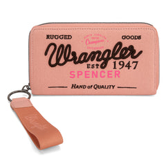 WG136-W006  Vintage Wrangler Canvas Zip Wristlet - Pink