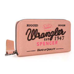 WG136-W006  Vintage Wrangler Canvas Zip Wristlet - Pink