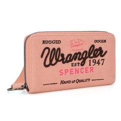 WG136-W006  Vintage Wrangler Canvas Zip Wristlet - Pink