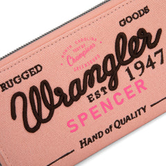 WG136-W006  Vintage Wrangler Canvas Zip Wristlet - Pink