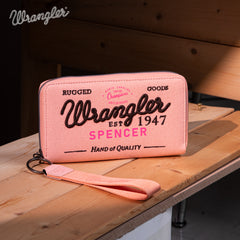 WG136-W006  Vintage Wrangler Canvas Zip Wristlet - Pink