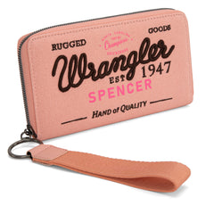 WG136-W006  Vintage Wrangler Canvas Zip Wristlet - Pink