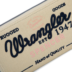 WG136-W006  Vintage Wrangler Canvas Zip Wristlet- Tan