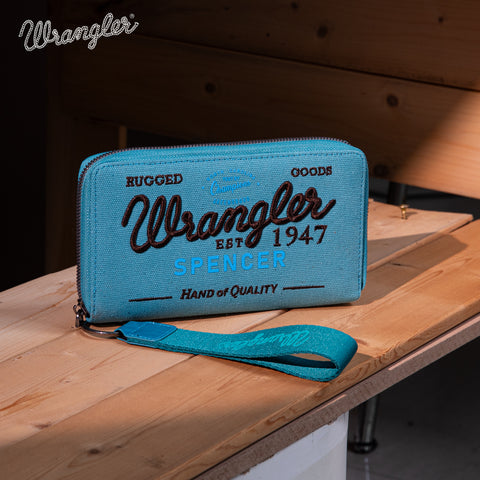 WG136-W006  Vintage Wrangler Canvas Zip Wristlet - Jean