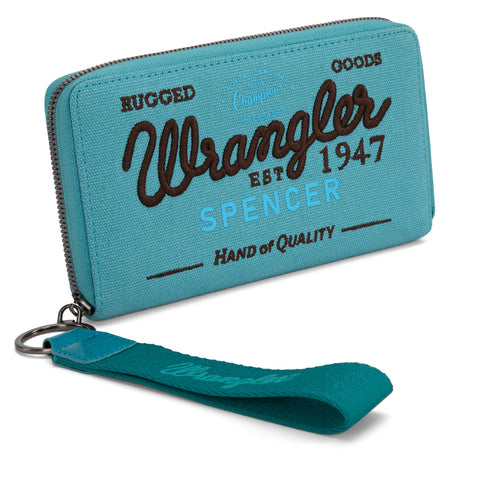 WG136-W006  Vintage Wrangler Canvas Zip Wristlet - Jean