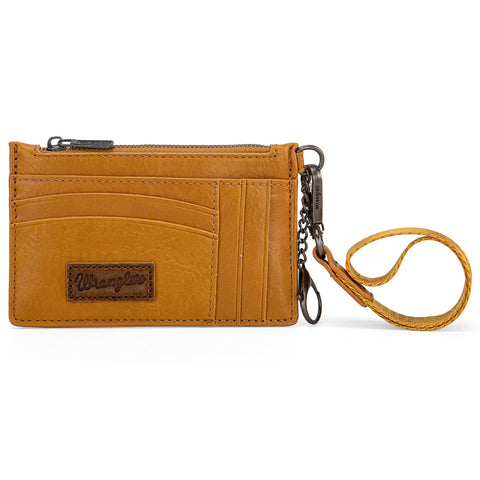 WG137-W009  Wrangler  Solid Color Key Chain Wristlet Card Wallet -Mustard