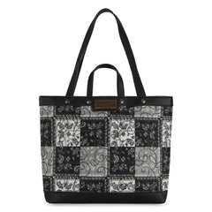 WG138-2002 Wrangler Paisley Pattern Dual Sided Print Tote- Black