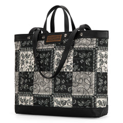 WG138-2002 Wrangler Paisley Pattern Dual Sided Print Tote- Black