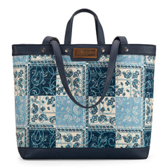 WG138-2002 Wrangler Paisley Pattern Dual Sided Print Tote- Jean