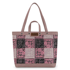 WG138-2002 Wrangler Paisley Pattern Dual Sided Print Tote- Pink