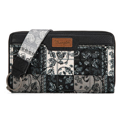 WG138-W006  Wrangler Bandana Paisley Print Wallet -Black