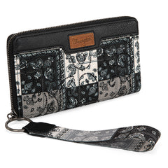 WG138-W006  Wrangler Bandana Paisley Print Wallet -Black