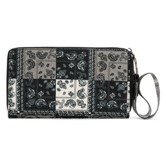 WG138-W006  Wrangler Bandana Paisley Print Wallet -Black