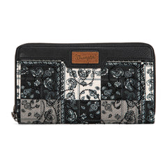 WG138-W006  Wrangler Bandana Paisley Print Wallet -Black