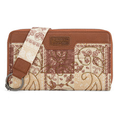 WG138-W006  Wrangler Bandana Paisley Print Wallet -Brown