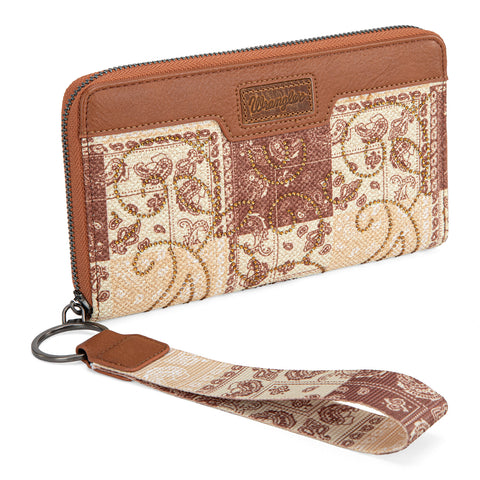 WG138-W006  Wrangler Bandana Paisley Print Wallet -Brown