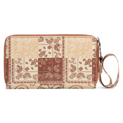 WG138-W006  Wrangler Bandana Paisley Print Wallet -Brown