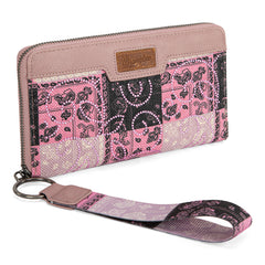 WG138-W006  Wrangler Bandana Paisley Print Wallet -Pink