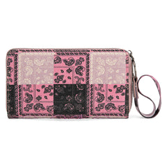 WG138-W006  Wrangler Bandana Paisley Print Wallet -Pink