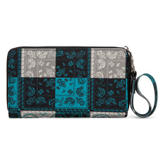 WG138-W006  Wrangler Bandana Paisley Print Wallet -Turquoise