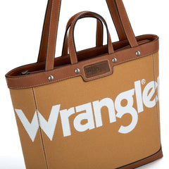 WG142-2002  Wrangler Canvas Top Handle Tote/Shoulder Bag - Brown