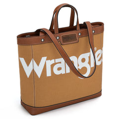 WG142-2002  Wrangler Canvas Top Handle Tote/Shoulder Bag - Brown