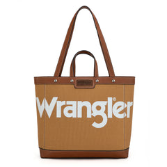 WG142-2002  Wrangler Canvas Top Handle Tote/Shoulder Bag - Brown