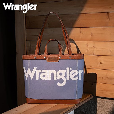 WG142-2002  Wrangler Canvas Top Handle Tote/Shoulder Bag - Jean