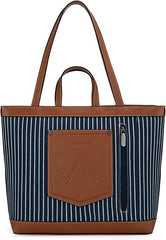 WG142-2002  Wrangler Canvas Top Handle Tote/Shoulder Bag - Navy