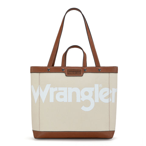 WG142-2002  Wrangler Canvas Top Handle Tote/Shoulder Bag - Tan