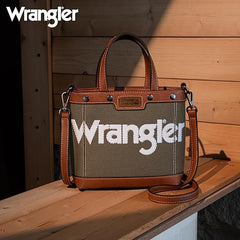 WG142-2005  Wrangler Canvas Mini Top Handle Tote//Crossbody - Army